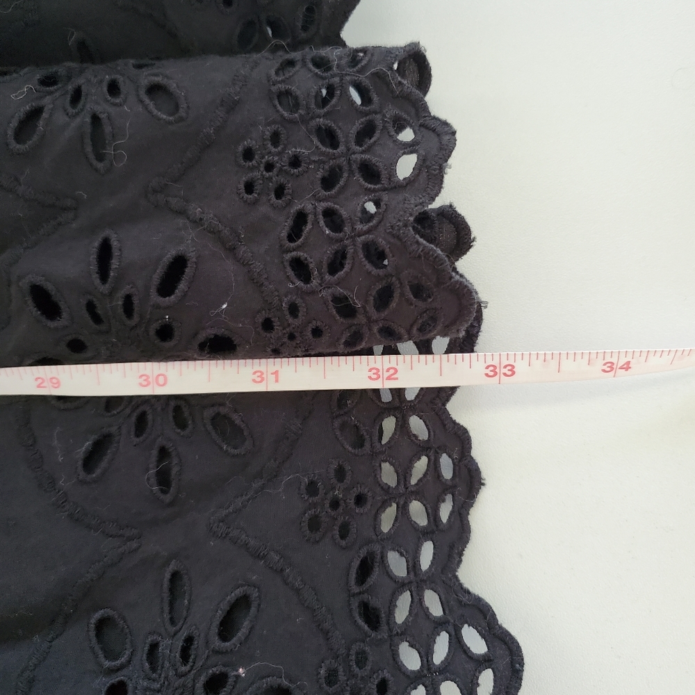 LOFT sleeveless sundress black tiered embroidered eyelet prairie peasant small - Picture 7 of 7